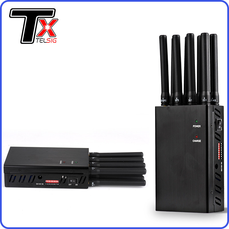 2G / 3G / 4G Portable Cell Phone Signal Jammer 8 Antenna WiFi Scrambler