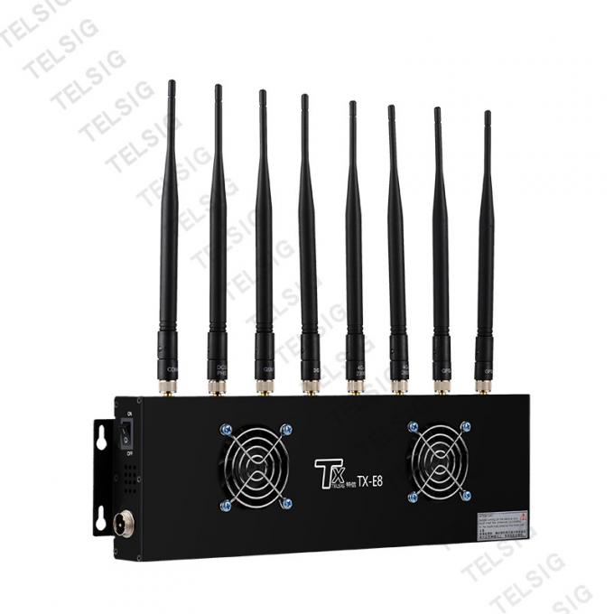 Alluminum Alloy Rf Signal Jammer , 8 Antenna Military Gps Jammer Device