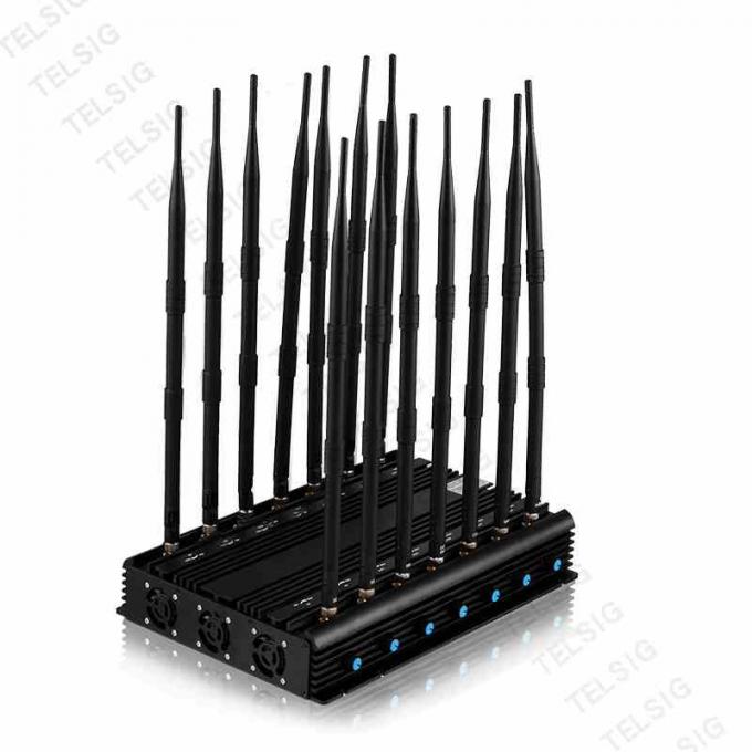 Military Standard Cell Phone Network Jammer , 14 Channel Wifi Scrambler
