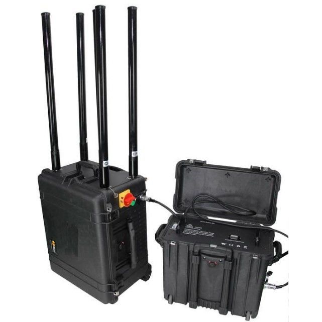 Trolley Case Uav Drone Signal Jammer For Shield Range 800 To 1500 Meter 2