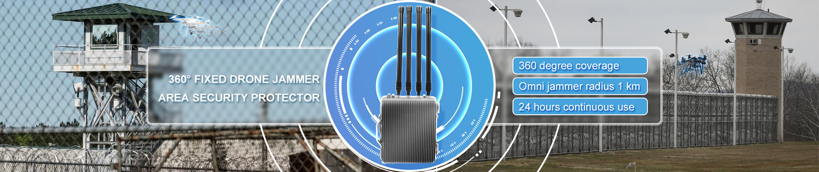 Large Fixed Drone Signal Jammer
