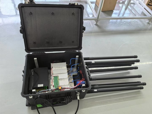 1km multi band Vehicle cell phone bomb drone  VHF UHF GPS remote control jammer 20-6000MHz VIP protection