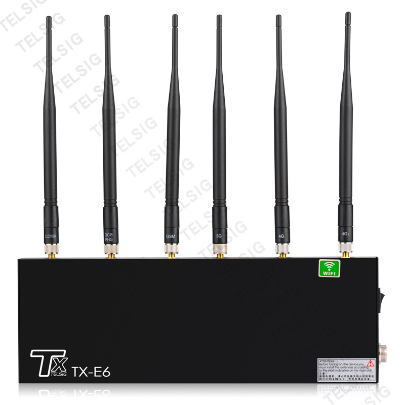 6 Channel Cell Phone Signal Jammer Desktop RF Signal Isolator Built in Cooling Fans