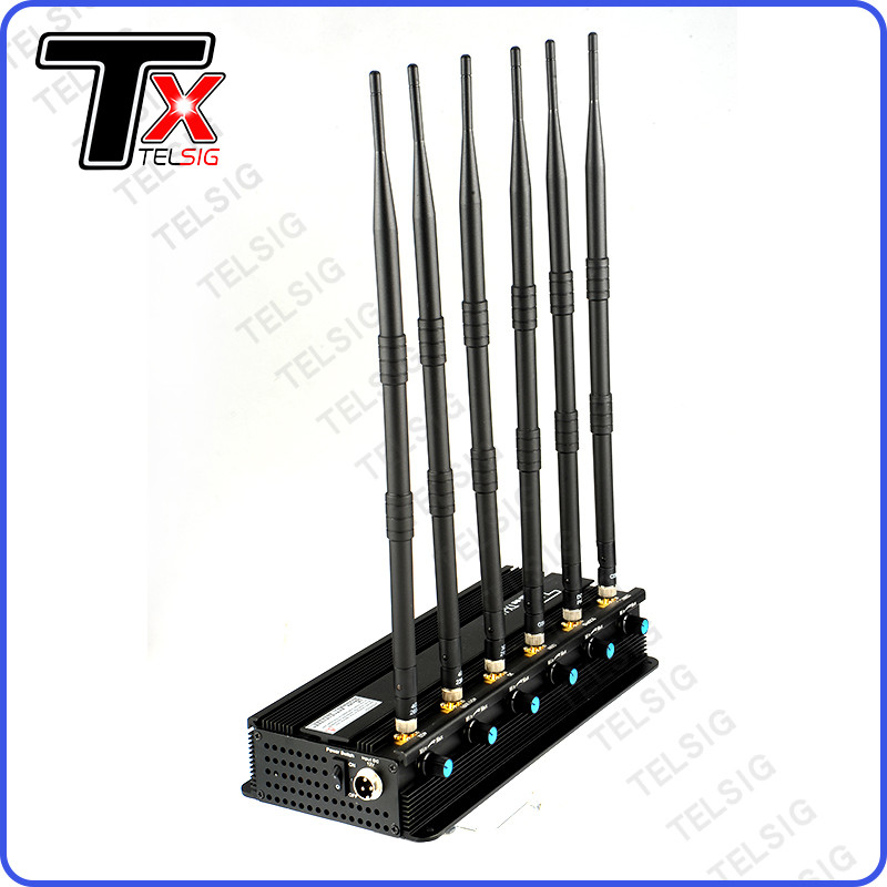 Customized 6 Channel Wireless Signal Jammer Jamming Cell Phone 2 3 4 5G GPS WiFi VHF UHF