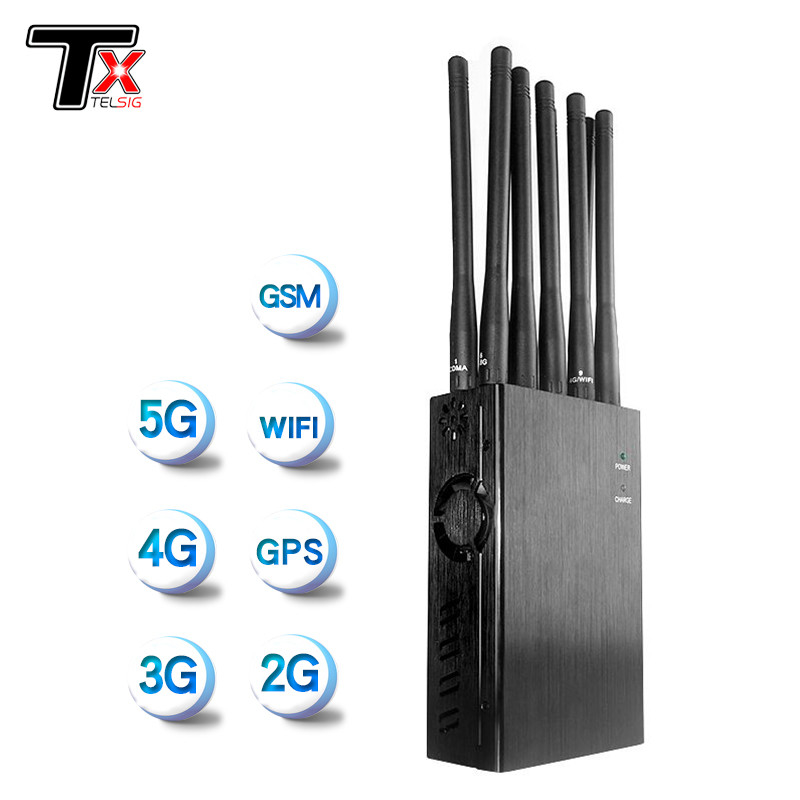 10 Channel Portable Cell Phone Jammer With Rechargable Lithium Battery