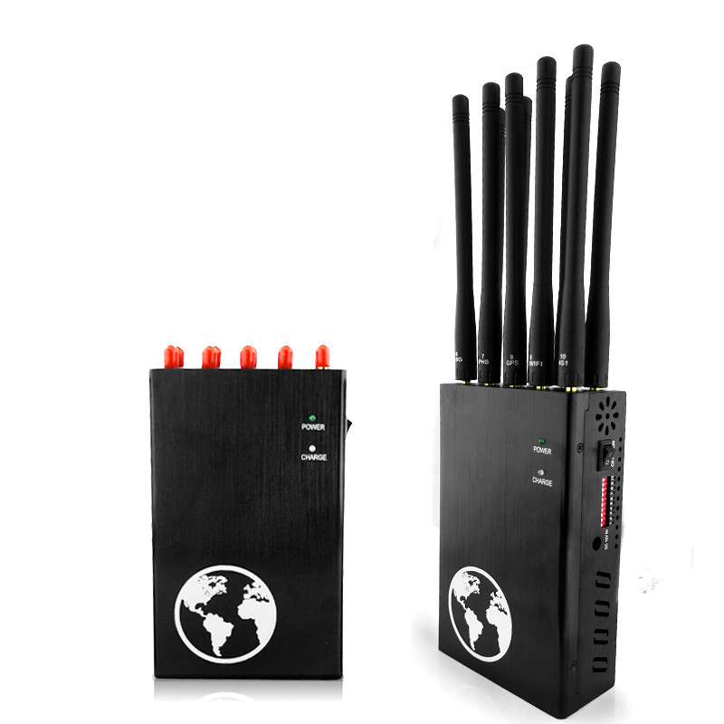 Portable handheld 10 channel phone VHF UHF GPS signal shield jammer blocker