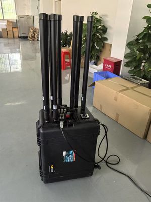 1km multi band Vehicle cell phone bomb drone  VHF UHF GPS remote control jammer 20-6000MHz VIP protection