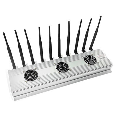 WIFI GPS LOJACK 20W 30m UHF VHF Signal Jammer 10 Antenna