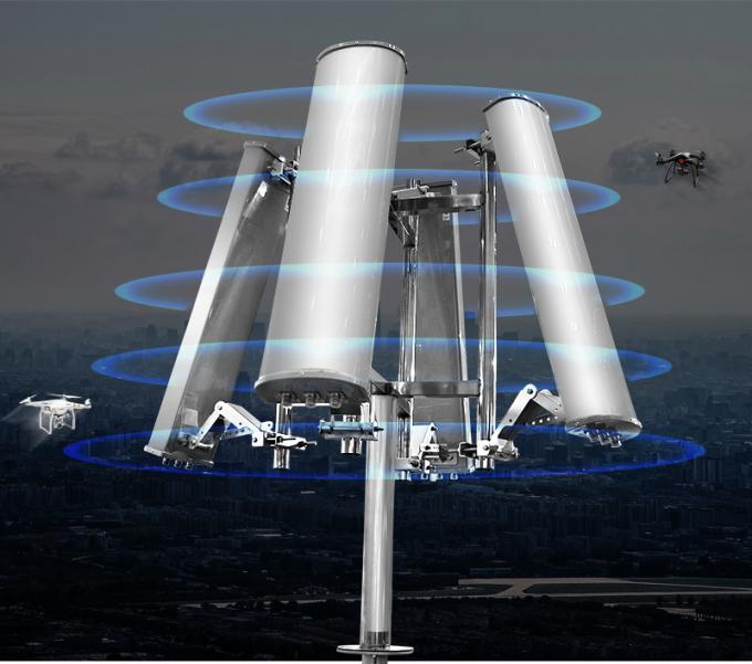Anti UAV Large Fixed Drone Signal Jammer , Base Station 1 3 Km Drone