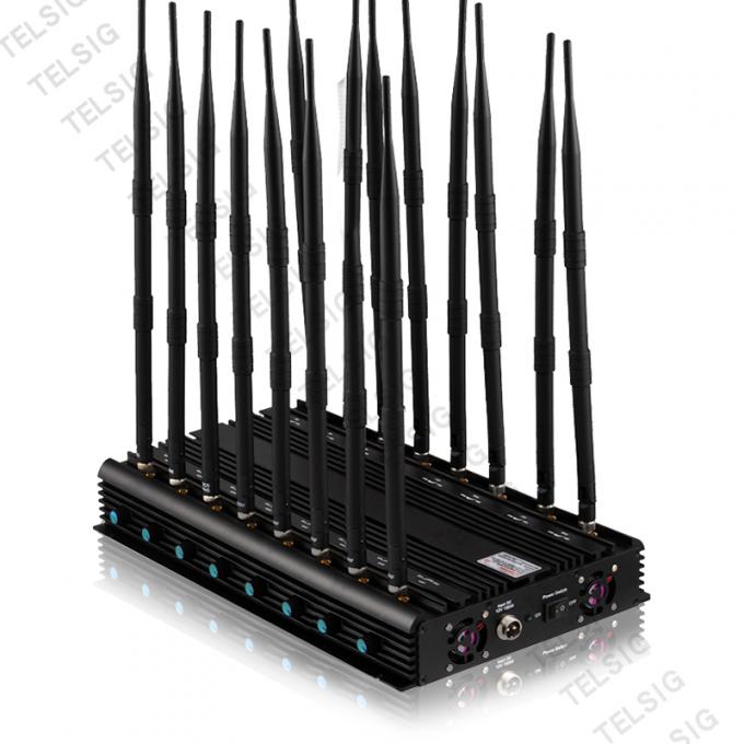 Customized Portable WIFI Signal Jammer For 2G / 3G / 4G / 5G Black Color