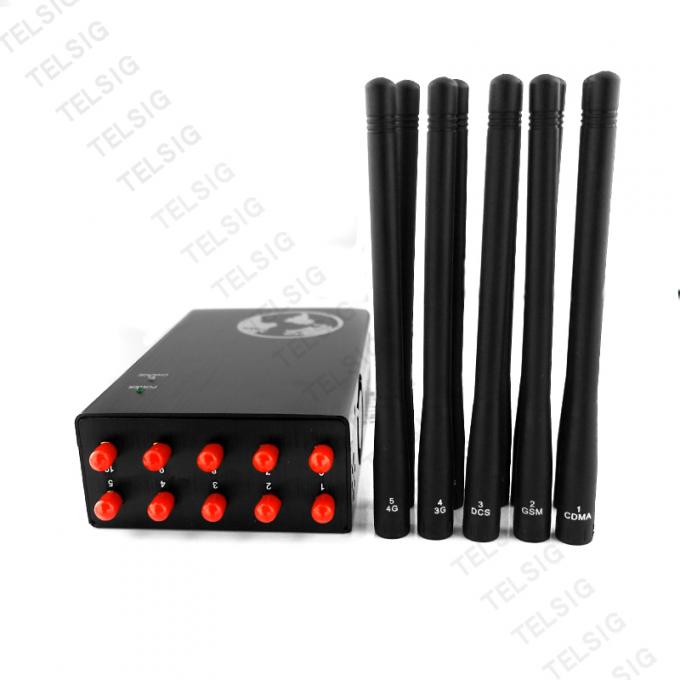Portable 10 Channel Signal Jammers For Jamming Cell Phone Signal 2G 3G